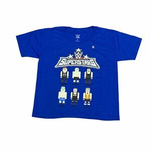 WWE Superstars T Shirt Boys Size Medium Cartoon Digital Minecraft Style Gamer